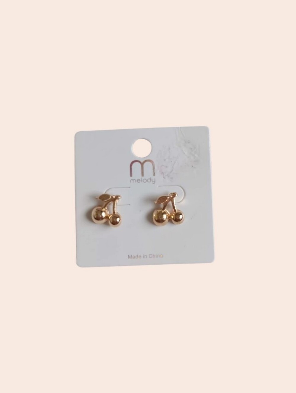 Gold Cherry Earrings